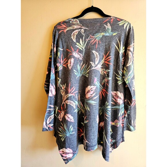 Soft Surroundings Lightweight Long Sleeve Multi Color Knit Blouse S, tropical - Picture 2 of 4